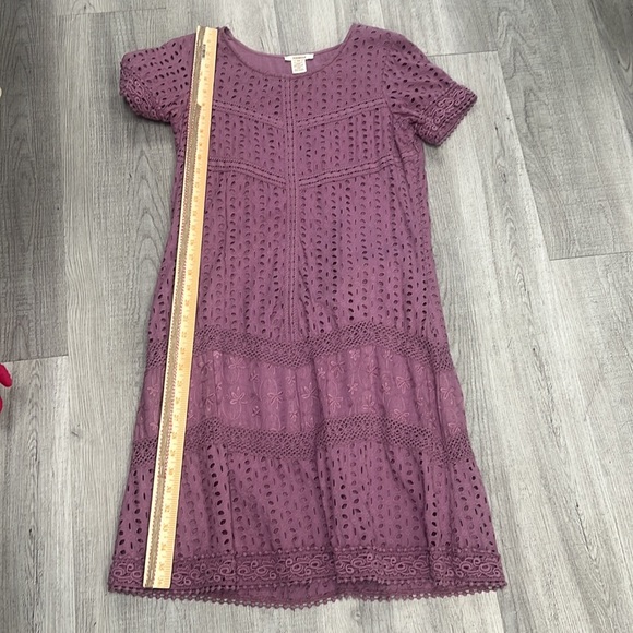 Sundance Eyelet Embroidered Cotton Dress – Size P6 – Purple - Picture 7 of 8